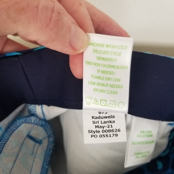 NWT Lilly Pulitzer Kelly Stretch Pant Oyster Bay Navy Leopard Print Size 8 - Picture 5 of 14